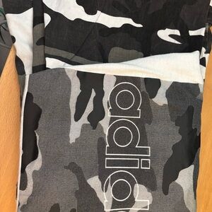 Adidas Black and Gray Camouflage Tee and  Pants (are not Adidas)